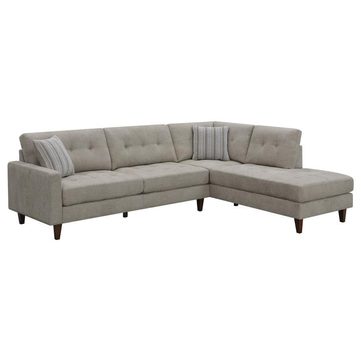 Barton Upholstered Tufted Sectional Toast and Brown_2