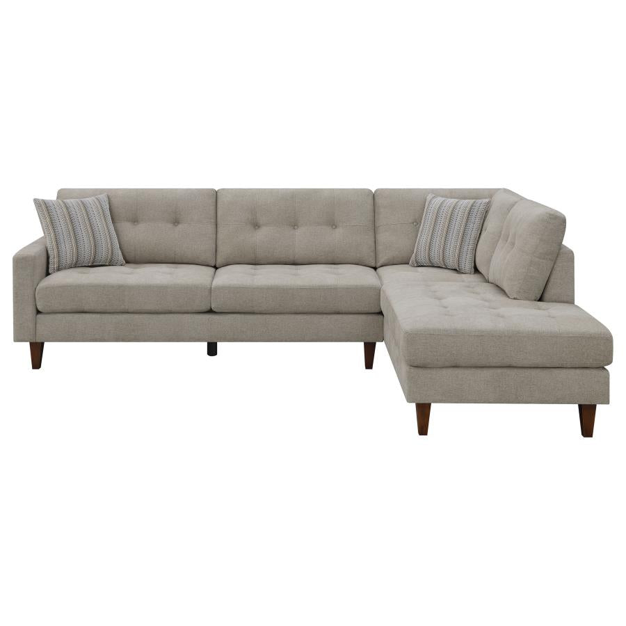 Barton Upholstered Tufted Sectional Toast and Brown_3