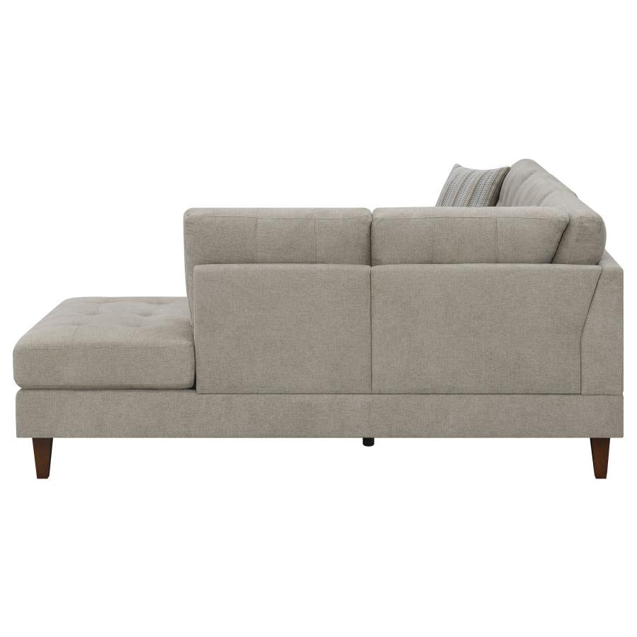 Barton Upholstered Tufted Sectional Toast and Brown_4