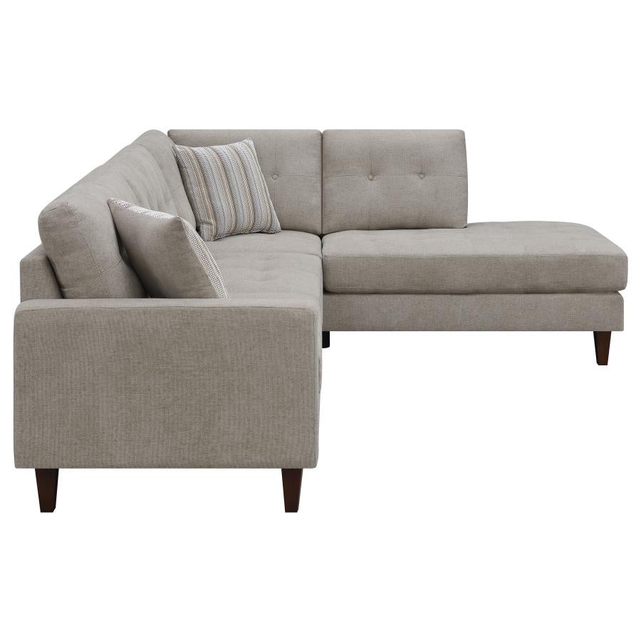 Barton Upholstered Tufted Sectional Toast and Brown_6