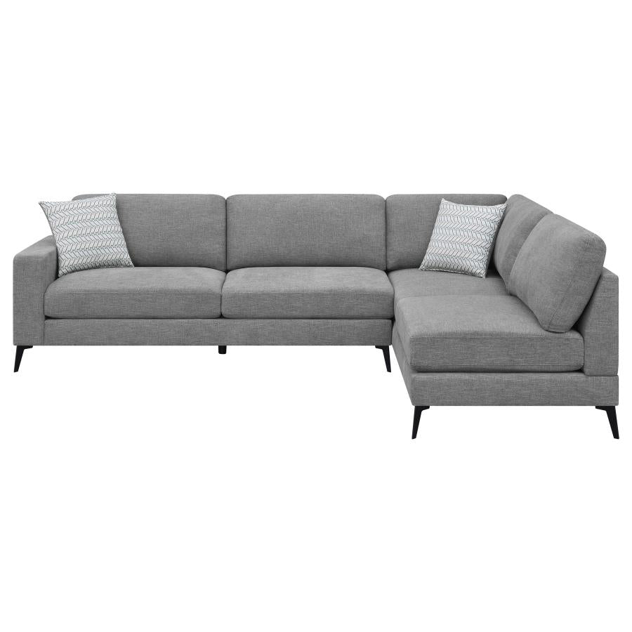 Clint Upholstered Sectional with Loose Back Grey_3