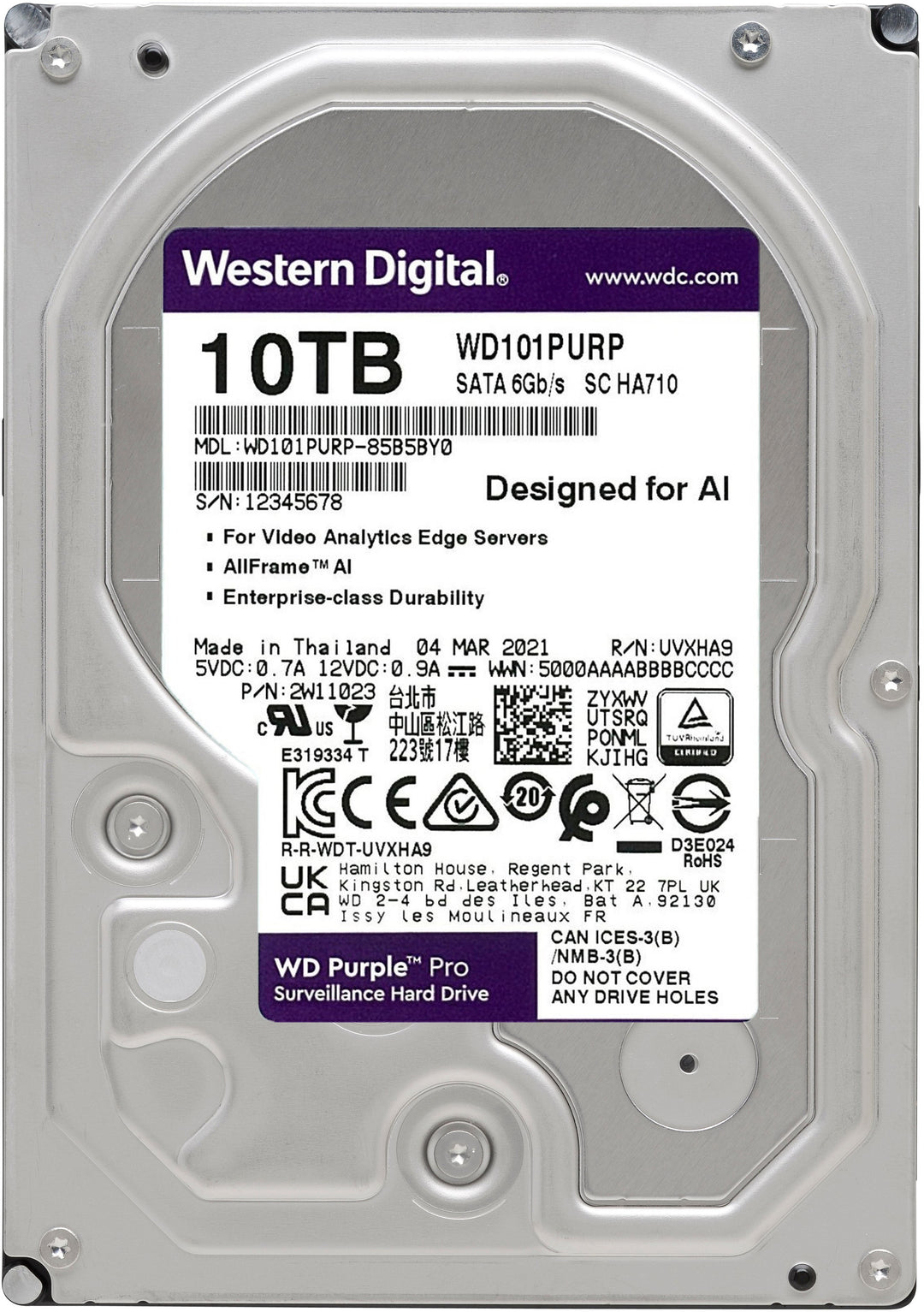 WD - Purple Pro 10TB Surveillance Internal Hard Drive_2