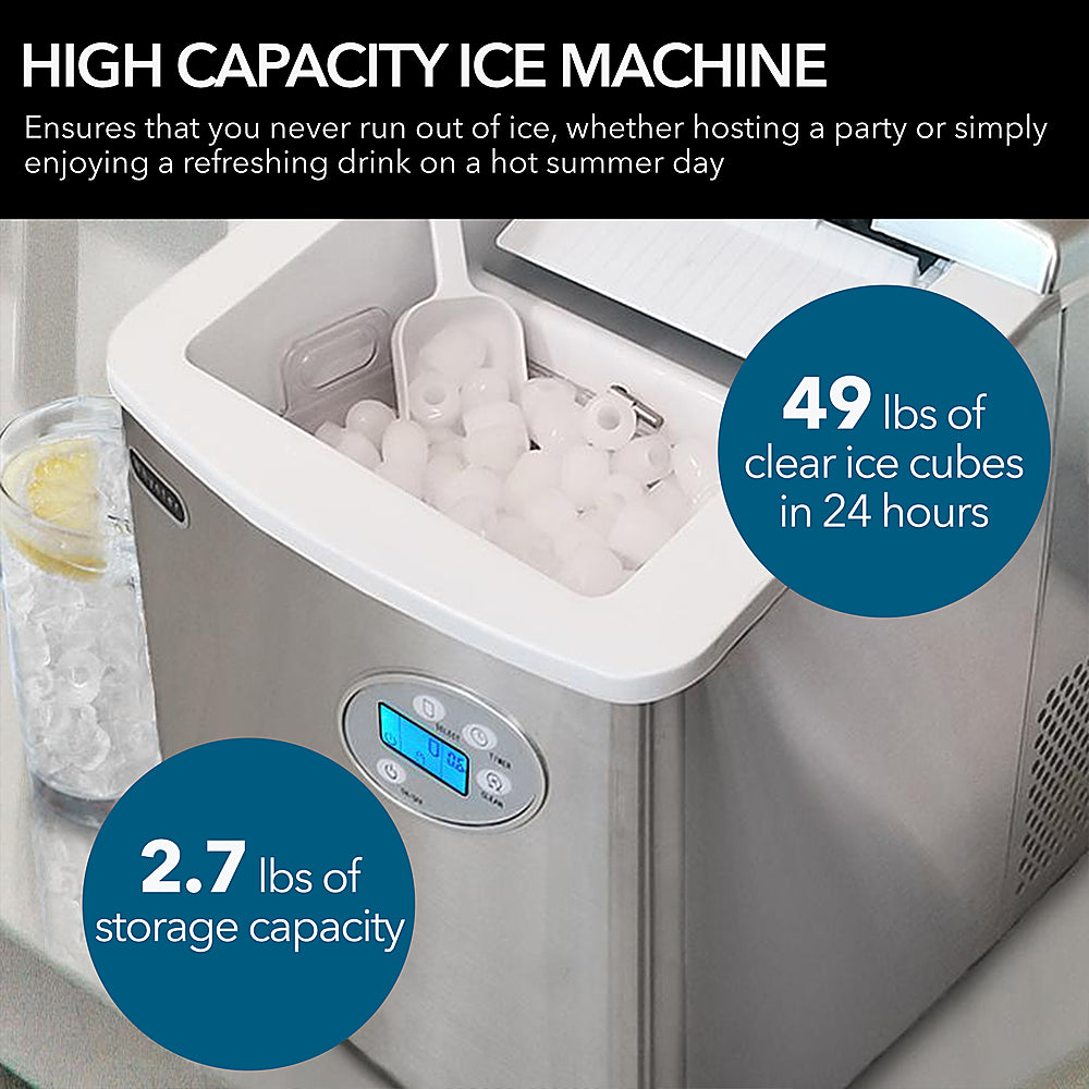 Whynter - Portable Ice Maker 49 lb Capacity - Stainless Steel_2