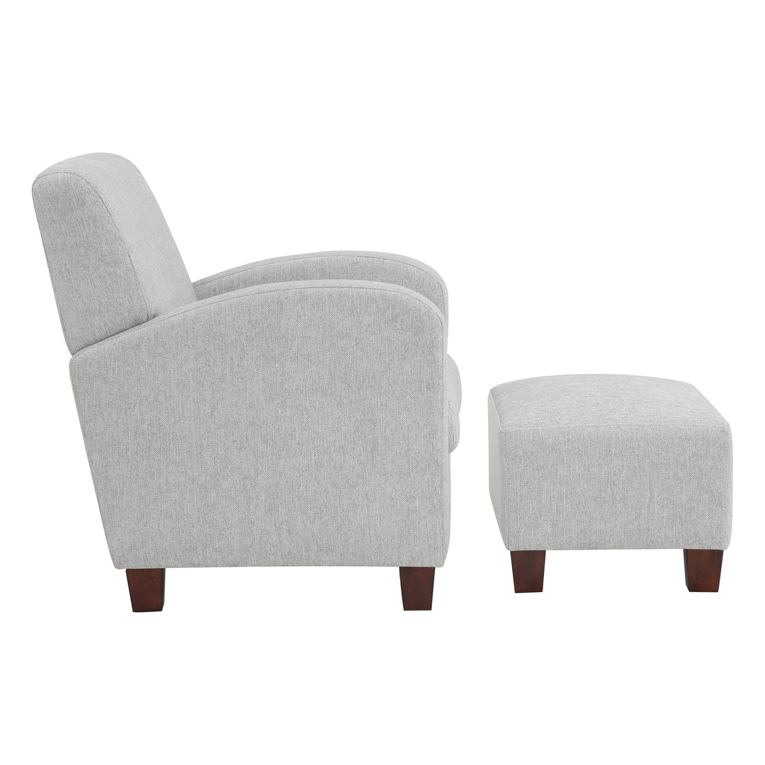 OSP Home Furnishings - Aiden Chair & Ottoman Herringbone - Smoke_2