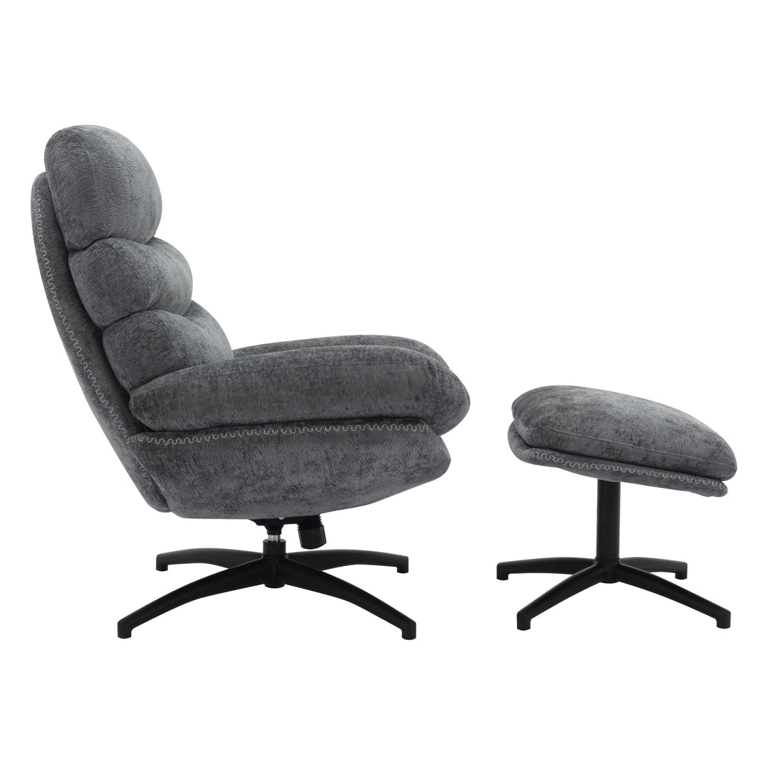 OSP Home Furnishings - Kerry Swivel Lounge Chair & Footrest - Gray_2