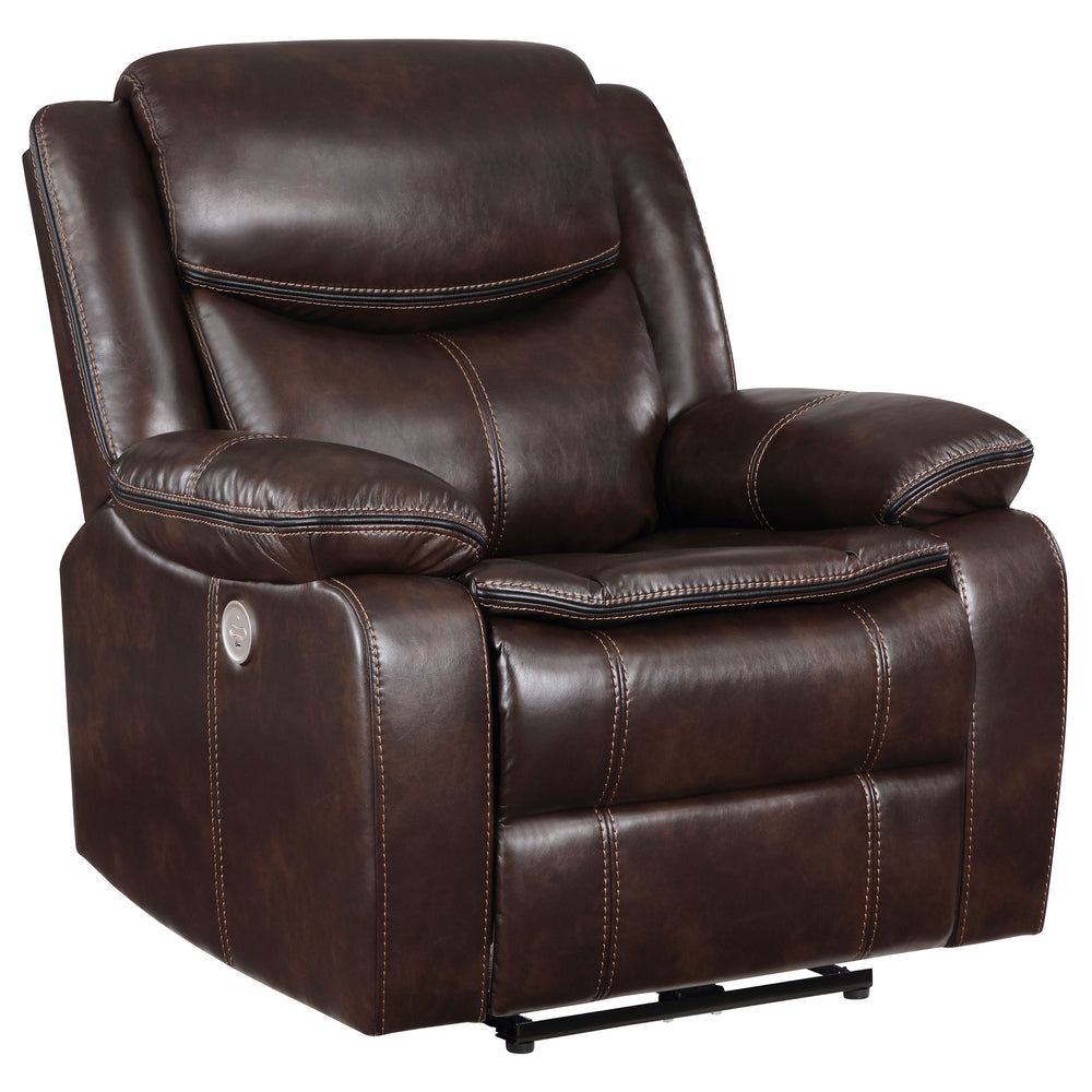 Sycamore Upholstered Power Recliner Chair Dark Brown_1