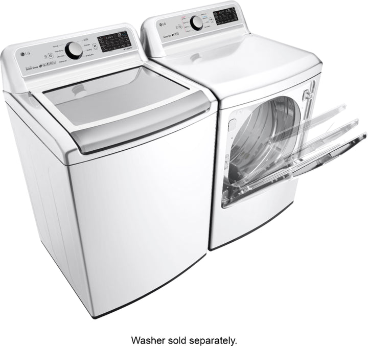 LG 4.8 Cu Ft High-Efficiency Smart Top Load Washer & 7.3 Cu Ft Electric Dryer Bundle - White