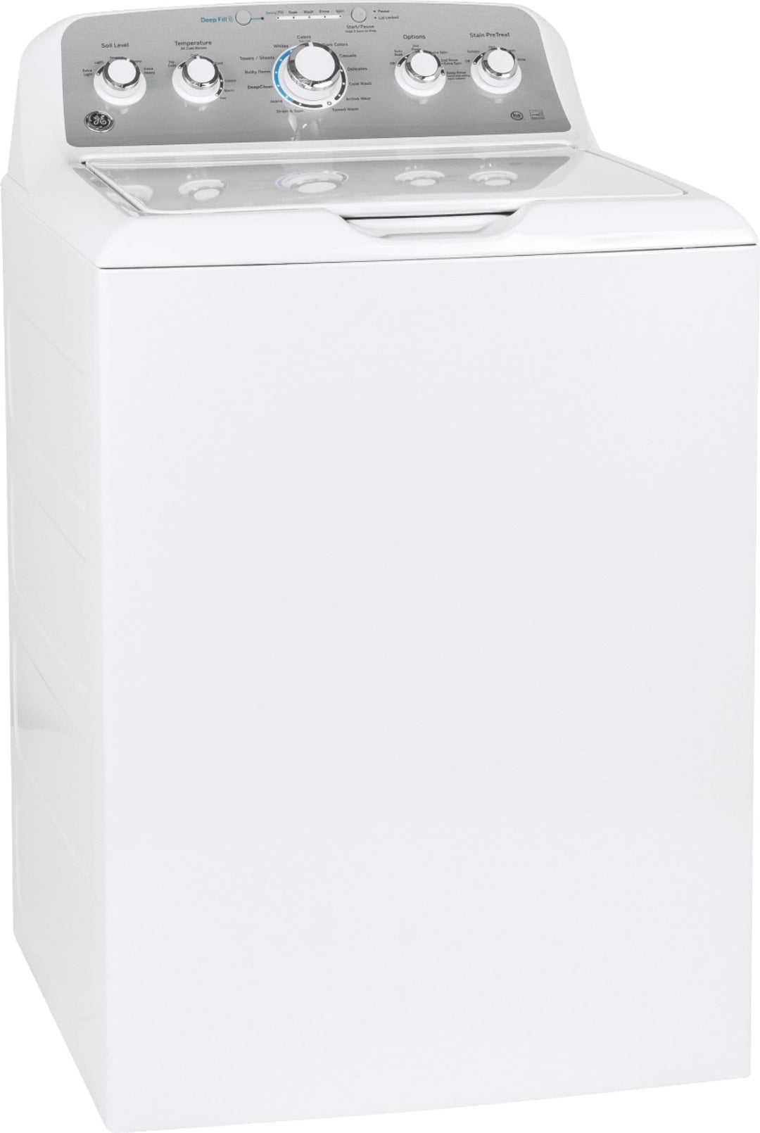GE - 4.6 Cu. Ft.  Top Load Washer - White On White/Silver_1