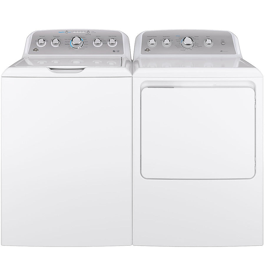 GE - 4.6 Cu. Ft.  Top Load Washer - White On White/Silver_2