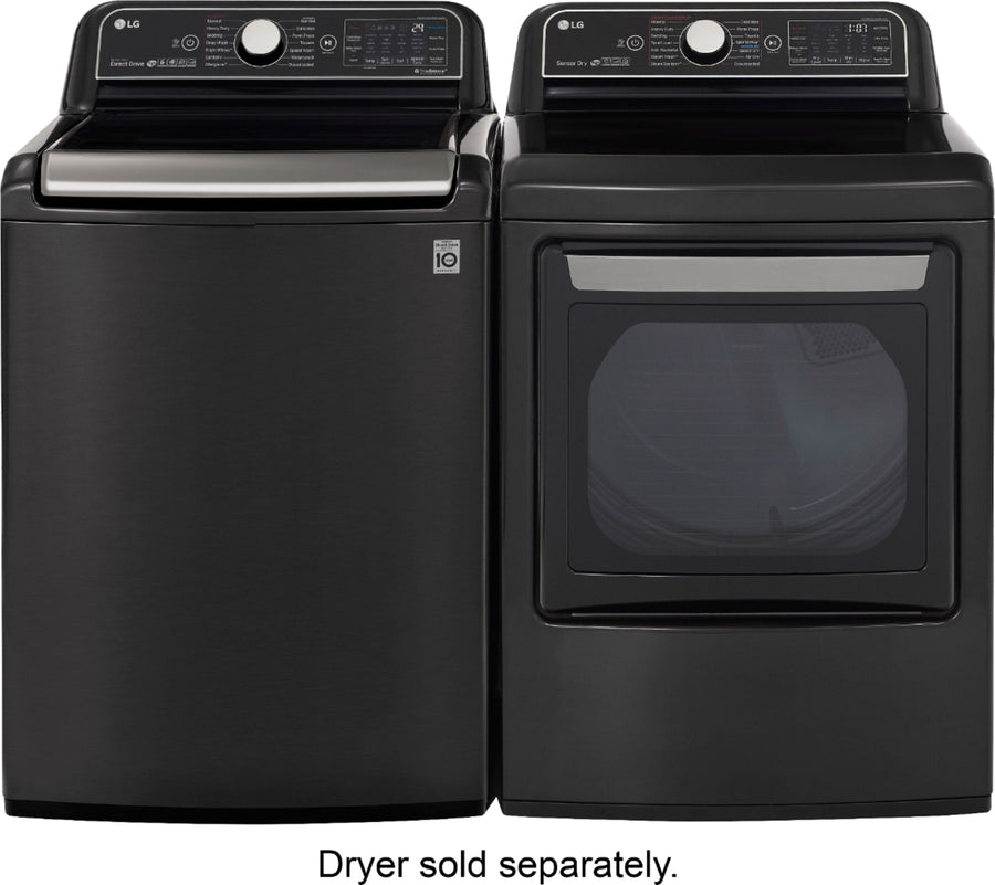 LG - 5.5 Cu. Ft. High-Efficiency Smart Top Load Washer with Steam and TurboWash3D Technology - Black steel_9