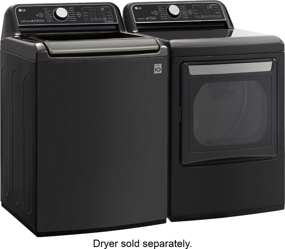 LG - 5.5 Cu. Ft. High-Efficiency Smart Top Load Washer with Steam and TurboWash3D Technology - Black steel_6