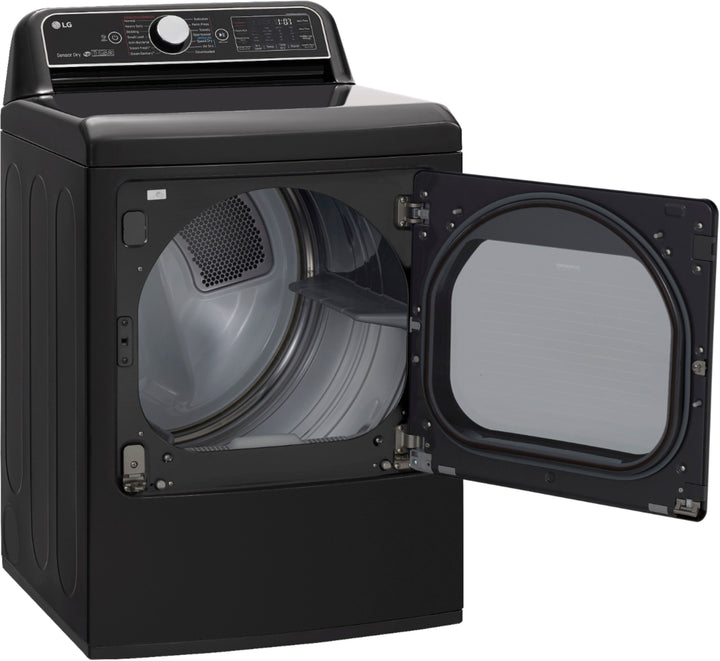 LG -  5.5 Cu Ft High-Efficiency Smart Top Load Washer & 7.3 Cu Ft Electric Dryer Bundle - Black Steel
