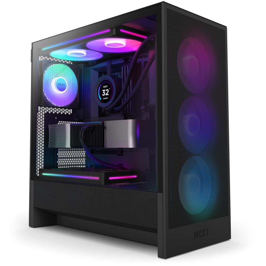 NZXT - H5 Flow RGB 2024 Compact ATX Mid-Tower Airflow Case - Black_0