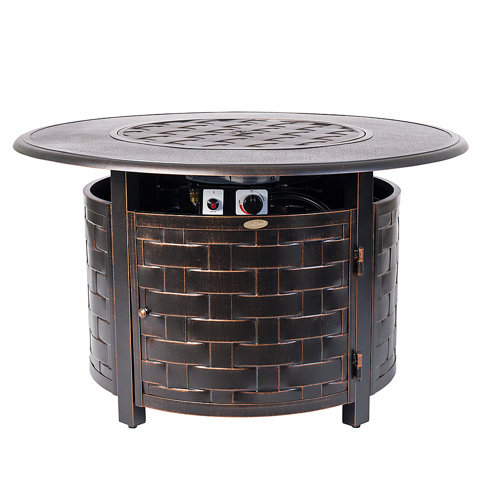 Fire Sense - Armstrong Round Aluminum LPG Fire Pit - Antique Bronze_0