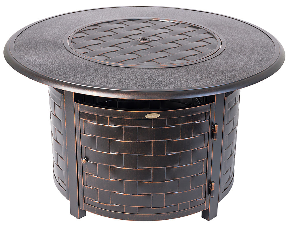 Fire Sense - Armstrong Round Aluminum LPG Fire Pit - Antique Bronze_1