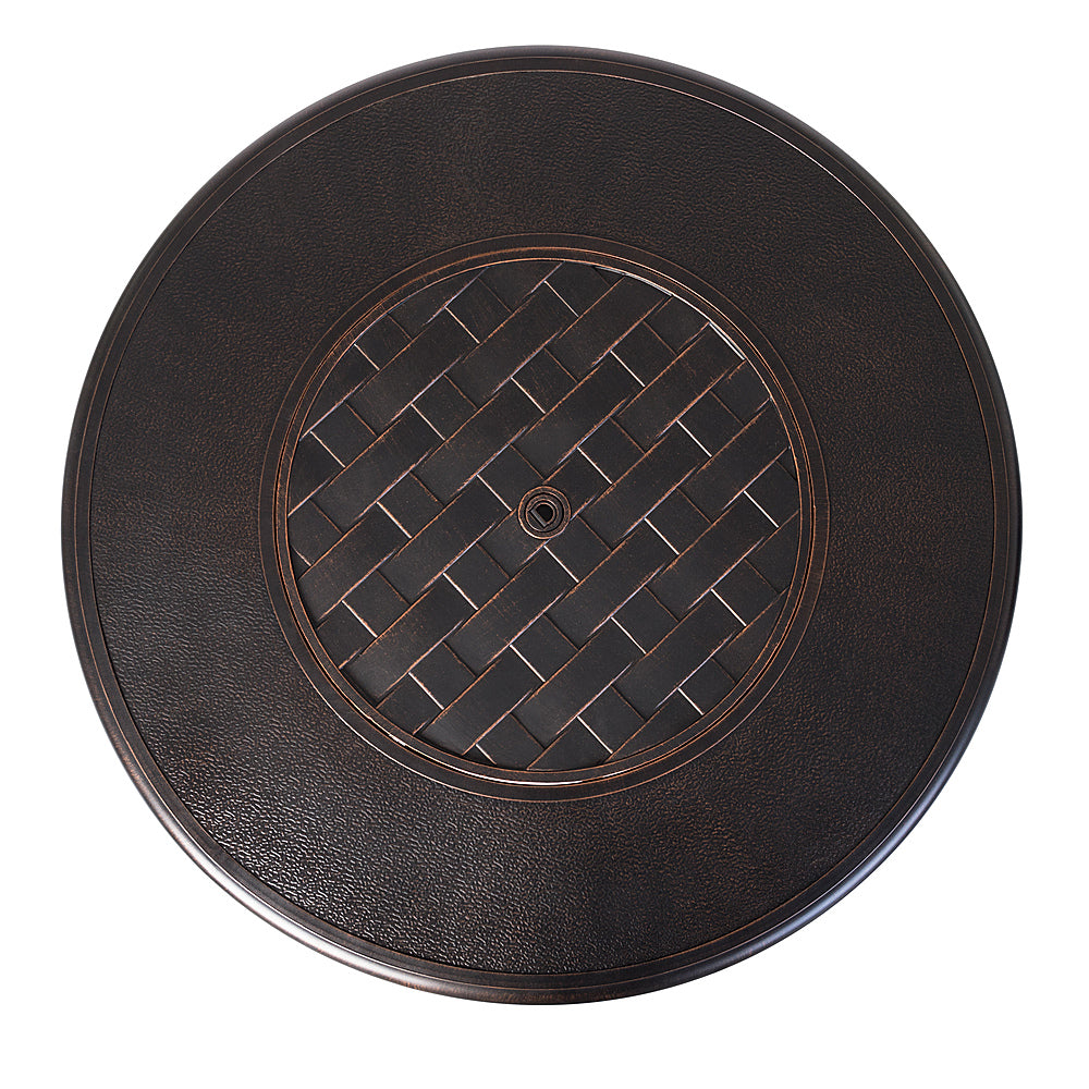 Fire Sense - Armstrong Round Aluminum LPG Fire Pit - Antique Bronze_3