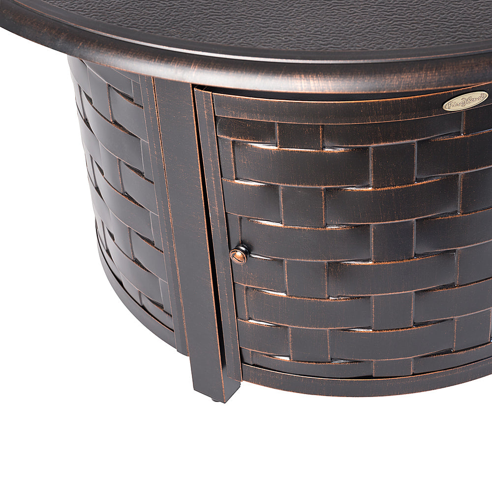 Fire Sense - Armstrong Round Aluminum LPG Fire Pit - Antique Bronze_5