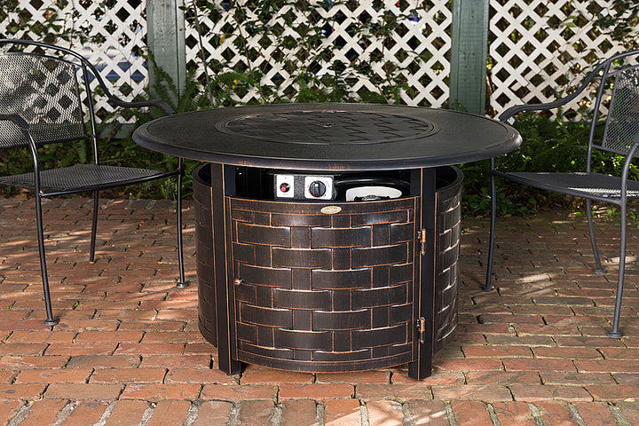 Fire Sense - Armstrong Round Aluminum LPG Fire Pit - Antique Bronze_8