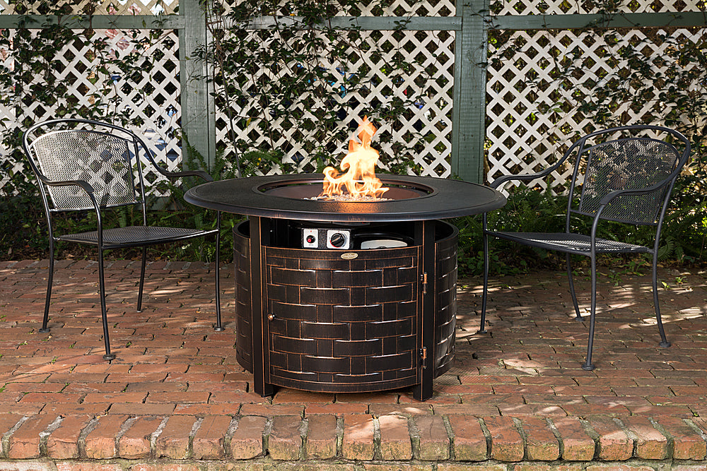 Fire Sense - Armstrong Round Aluminum LPG Fire Pit - Antique Bronze_10