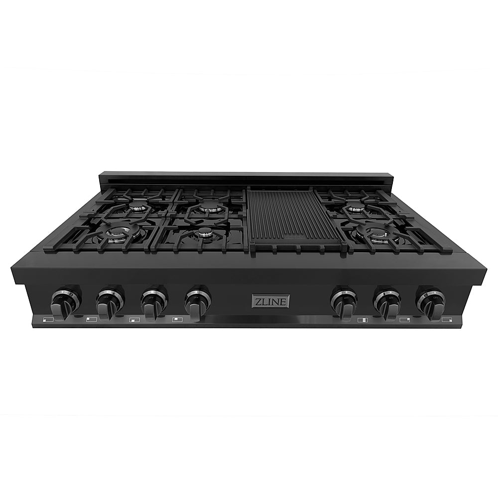 ZLINE - Professional 48" Gas Cooktop with 7 Burners - Black stainless steel_1