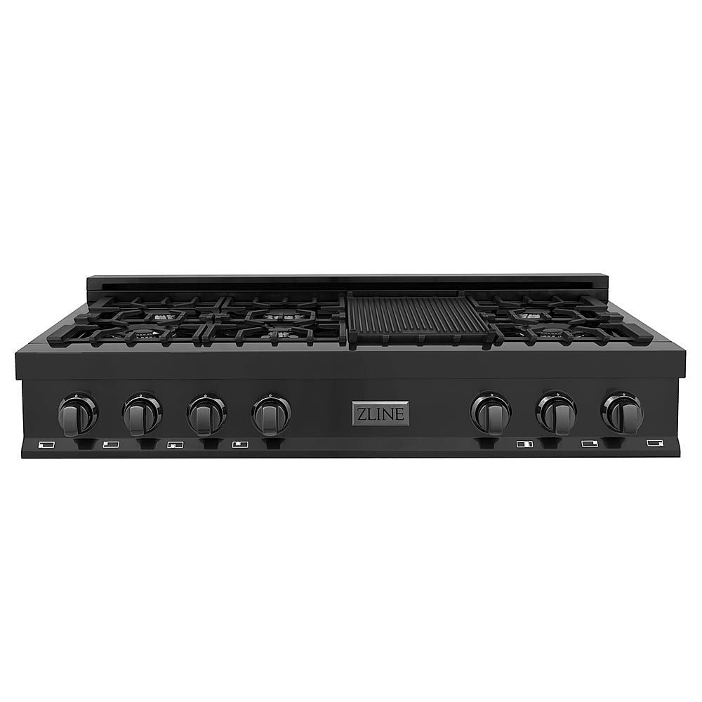 ZLINE - Professional 48" Gas Cooktop with 7 Burners - Black stainless steel_10