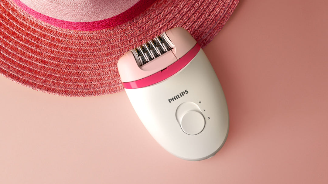 Philips Satinelle Essential Compact Hair Removal Epilator for Women, BRE235/04 - White And Pink_2