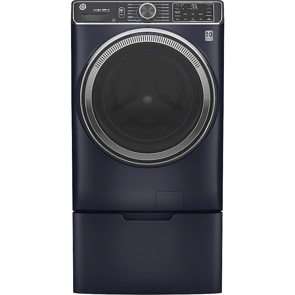 GE - 5.0 Cu Ft High-Efficiency Stackable Smart Front Load Washer w/UltraFresh Vent, Microban Antimicrobial & 1-Step Wash+Dry - Sapphire blue_9