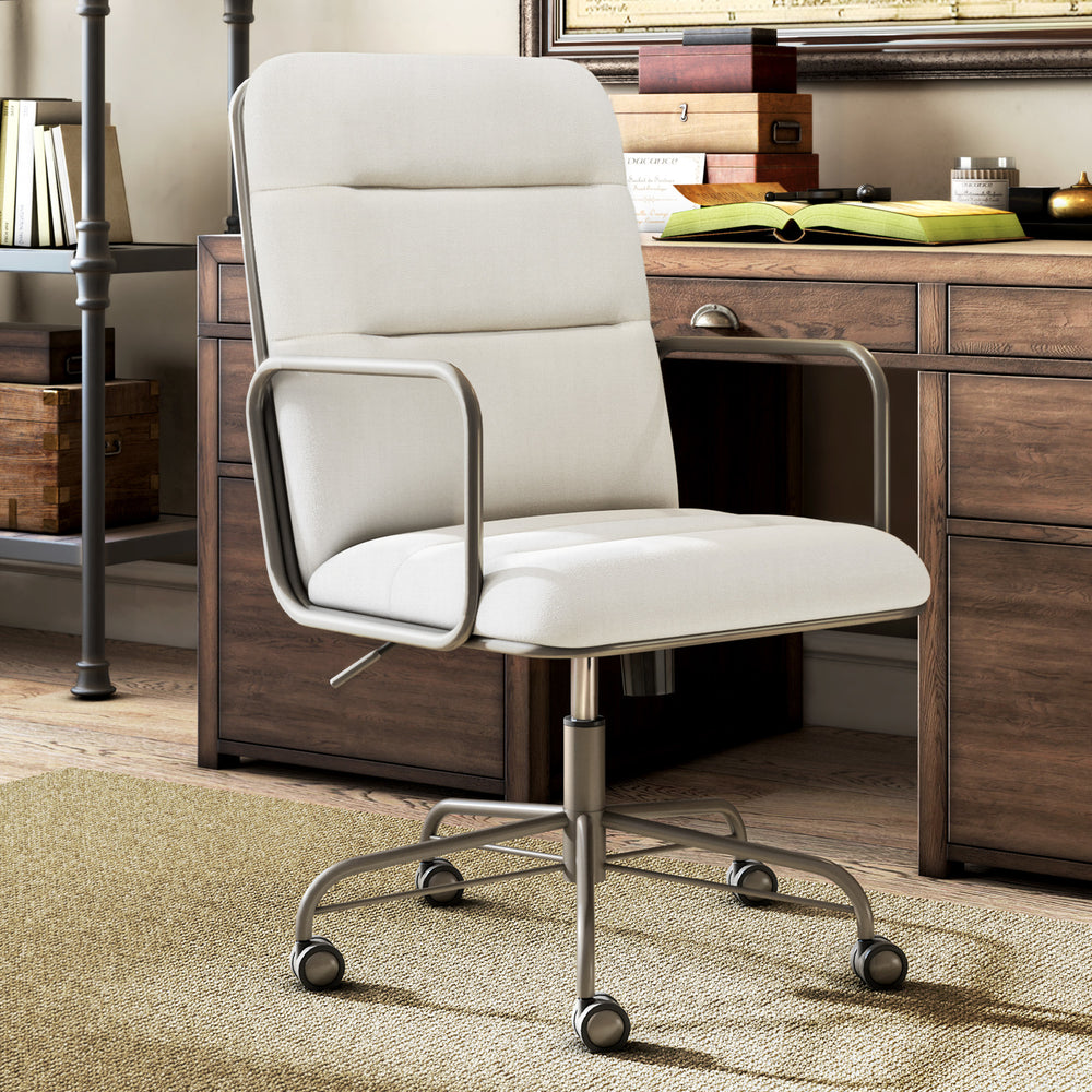 Finch - Franklin Upholstered Office Chair - Fabric - Soft White_1