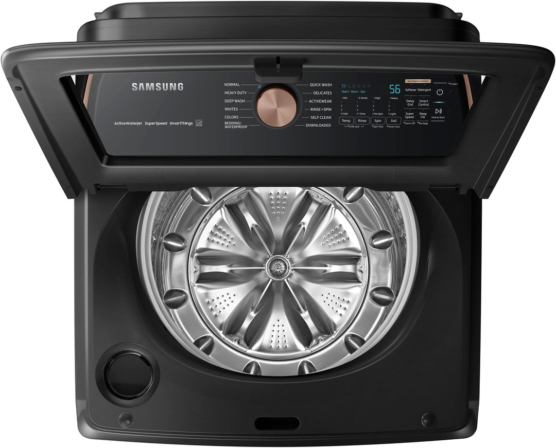 Samsung - 5.5 cu. ft. Extra-Large Capacity Smart Top Load Washer with Auto Dispense System - Brushed black_3