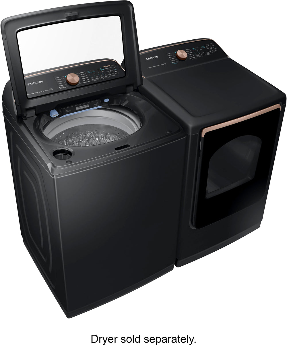 Samsung - 5.5 cu. ft. Extra-Large Capacity Smart Top Load Washer with Auto Dispense System - Brushed black_1