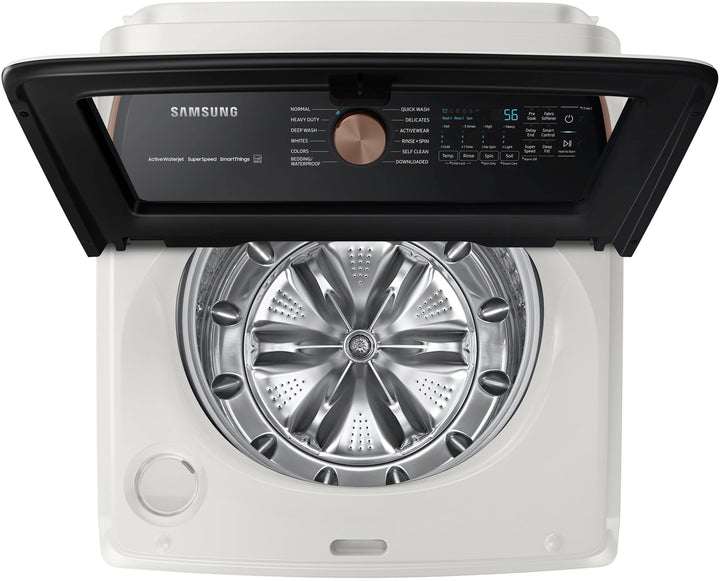 Samsung - 5.5 cu. ft. Extra-Large Capacity Smart Top Load Washer with Super Speed Wash - Ivory_2