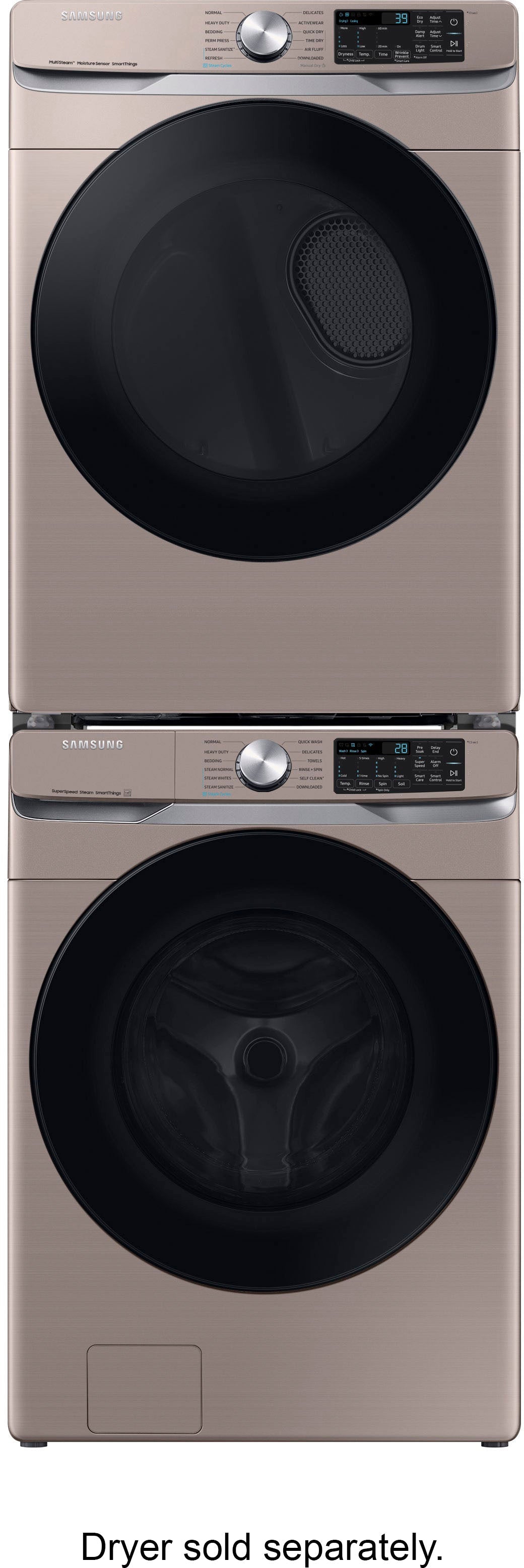 Samsung - 4.5 cu. ft. Large Capacity Smart Front Load Washer with Super Speed Wash - Champagne_2