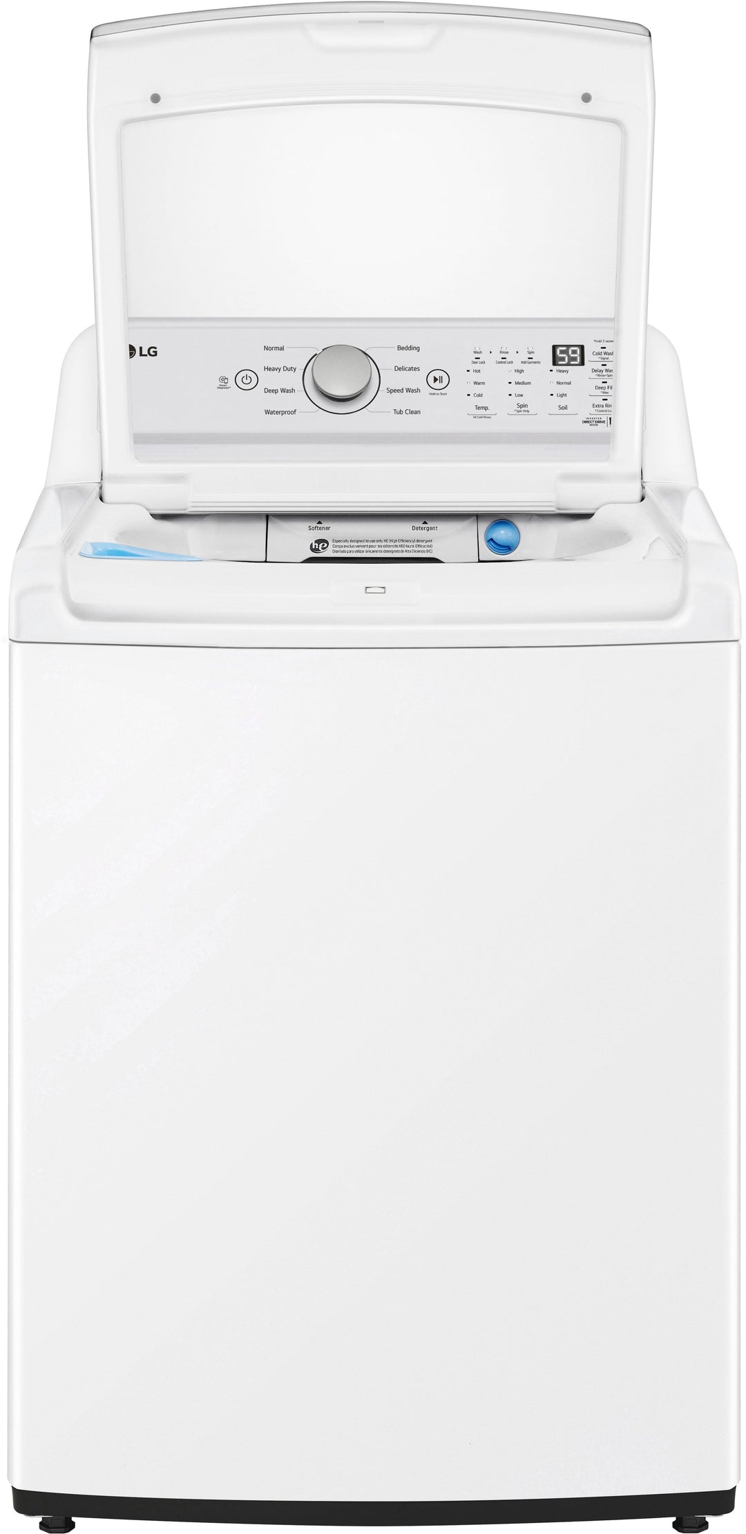LG - 4.8 Cu. Ft. High-Efficiency Smart Top Load Washer with 4 Way Agitator and TurboDrum - White_11