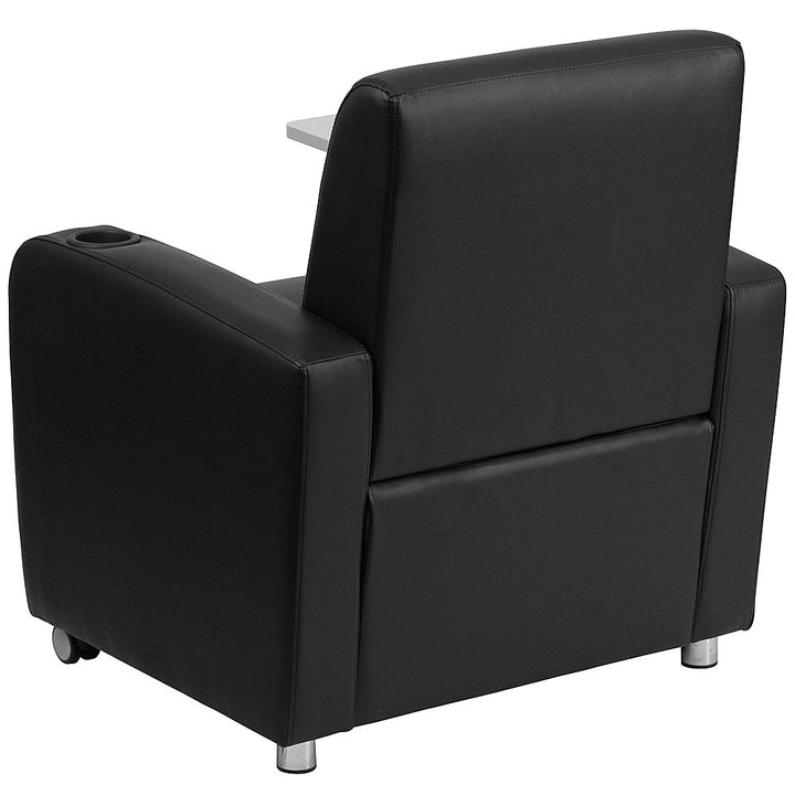 Alamont Home - George Rectangle Contemporary Leather/Faux Leather Tablet Arm Chair with Wheels - Black_4