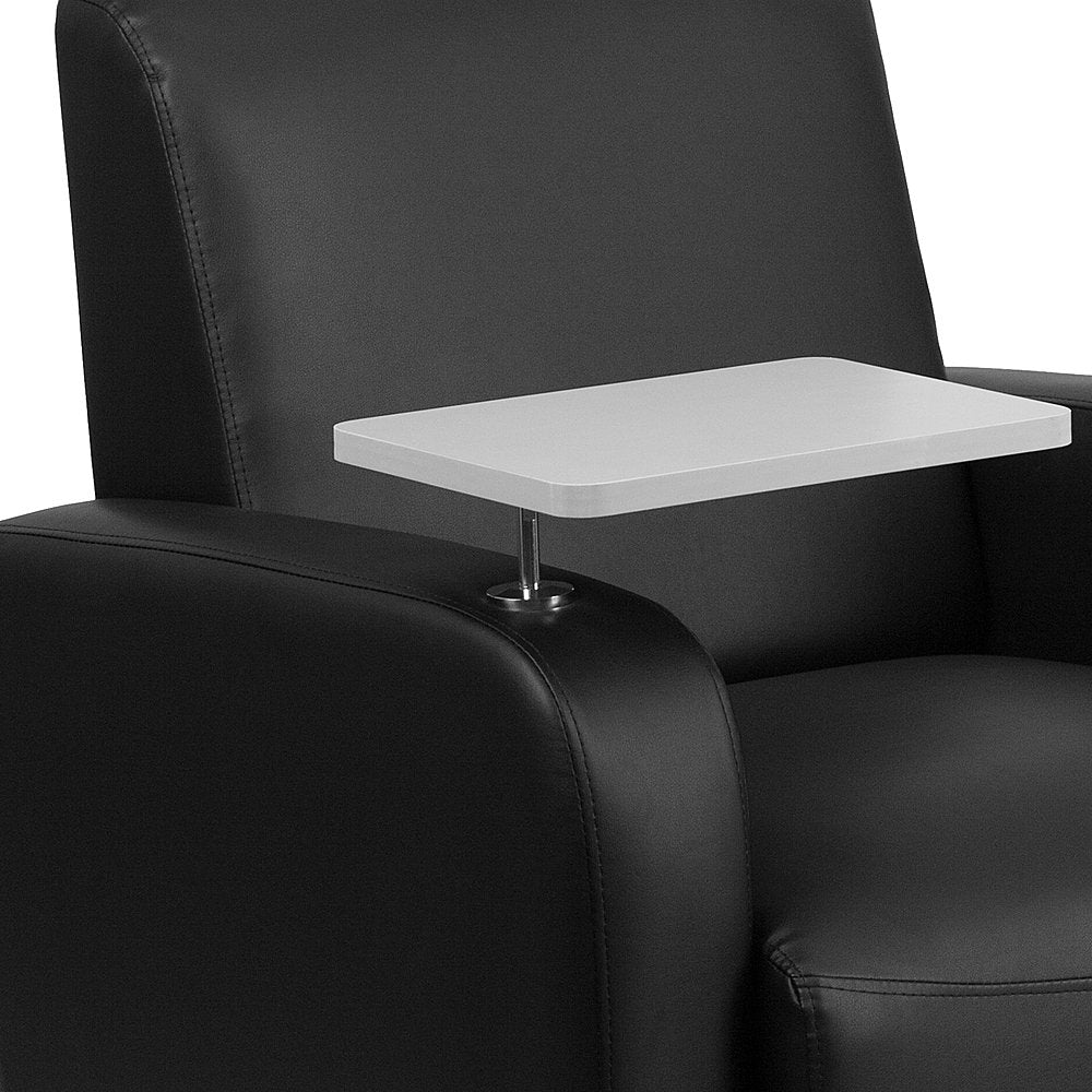 Alamont Home - George Rectangle Contemporary Leather/Faux Leather Tablet Arm Chair with Wheels - Black_7