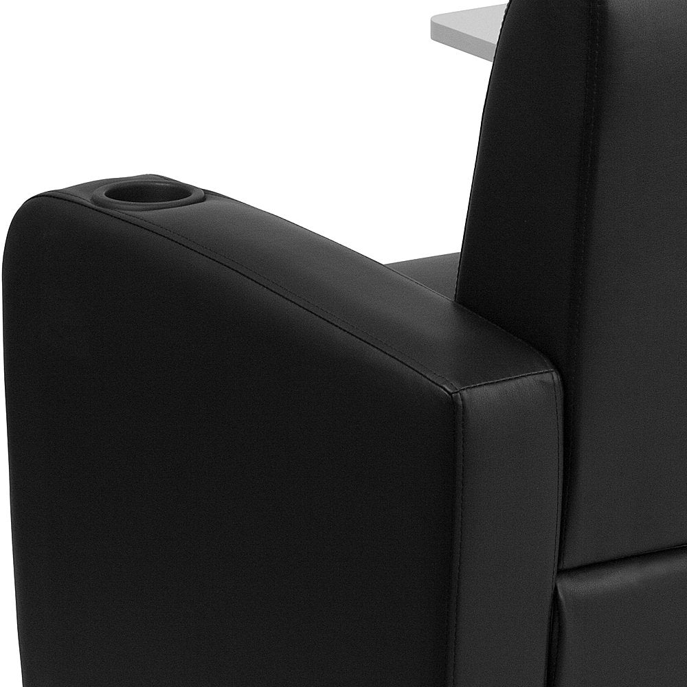 Alamont Home - George Rectangle Contemporary Leather/Faux Leather Tablet Arm Chair with Wheels - Black_8