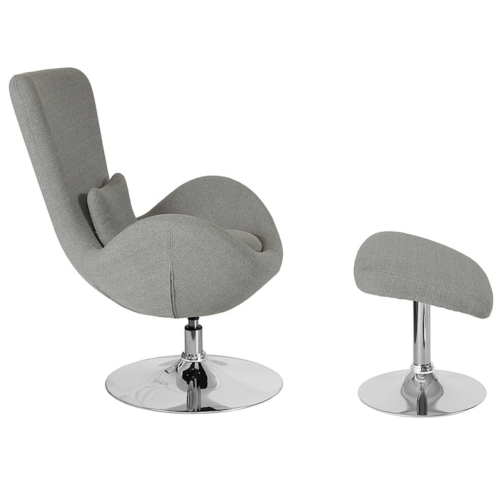 Alamont Home - Egg  Contemporary Fabric Chair and Ottoman Set - Light Gray Fabric_3