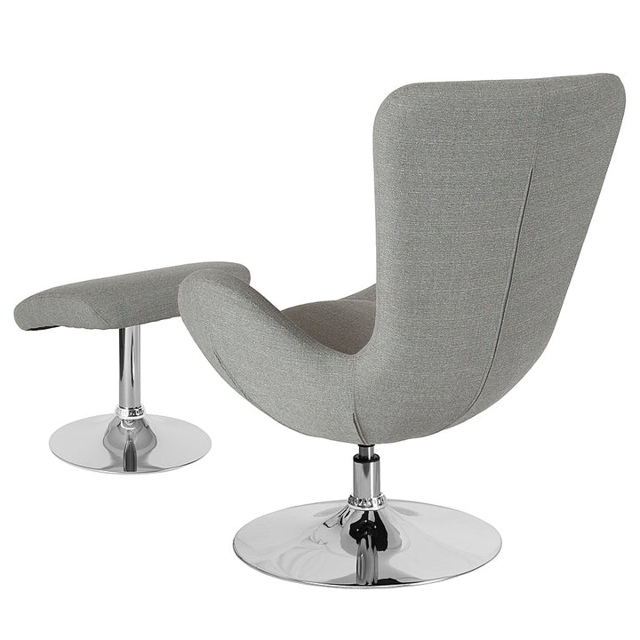 Alamont Home - Egg  Contemporary Fabric Chair and Ottoman Set - Light Gray Fabric_2