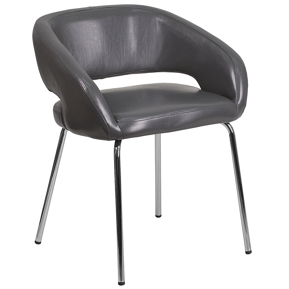 Alamont Home - Fusion  Contemporary Leather/Faux Leather Side Chair - Upholstered - Gray_0