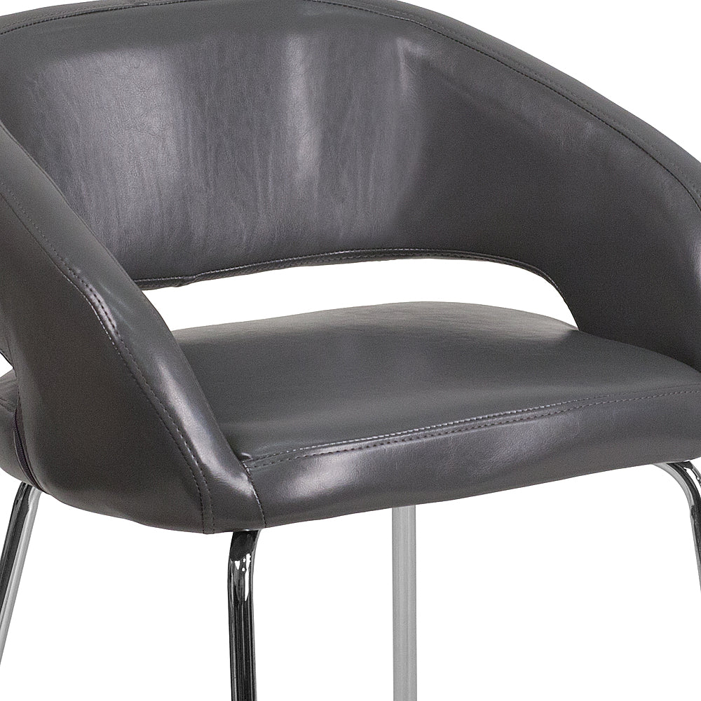 Alamont Home - Fusion  Contemporary Leather/Faux Leather Side Chair - Upholstered - Gray_6