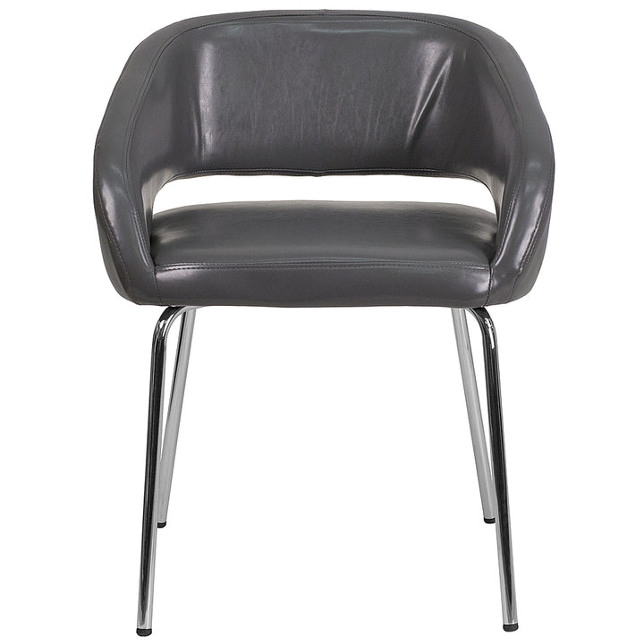 Alamont Home - Fusion  Contemporary Leather/Faux Leather Side Chair - Upholstered - Gray_1