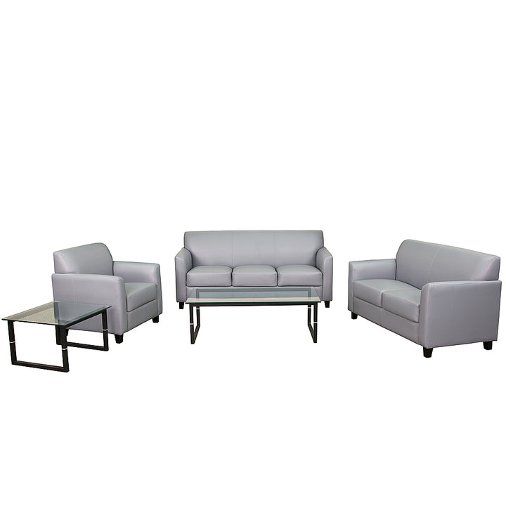 Alamont Home - Hercules Diplomat Contemporary 5-seat Leather/Faux Leather Reception Sofas (5-Piece Set) - Gray_0