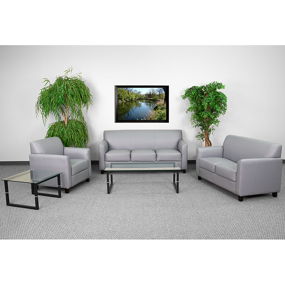 Alamont Home - Hercules Diplomat Contemporary 5-seat Leather/Faux Leather Reception Sofas (5-Piece Set) - Gray_1