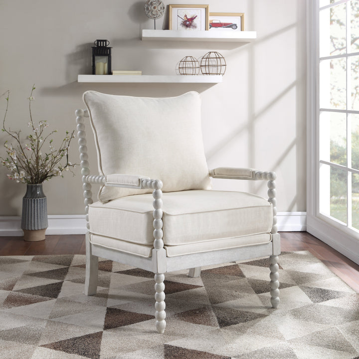 OSP Home Furnishings - Kaylee Spindle Chair - White Linen_4