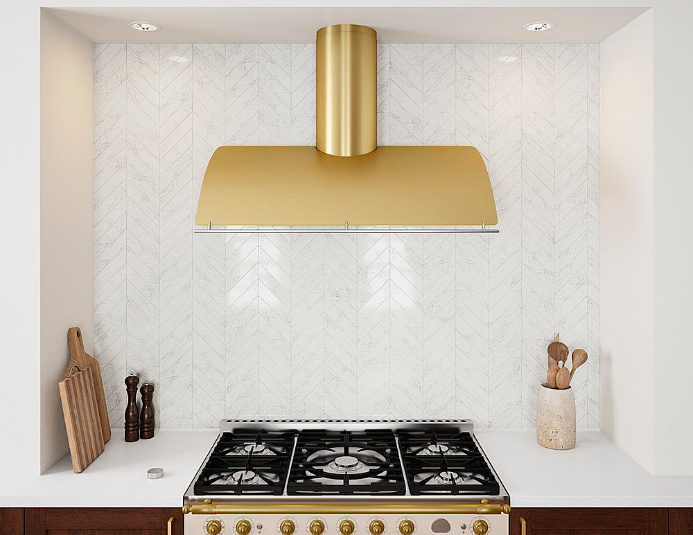 Zephyr - Okeanito 36 in. Shell Only Wall Mount Range Hood with LED Lights - Gold_1