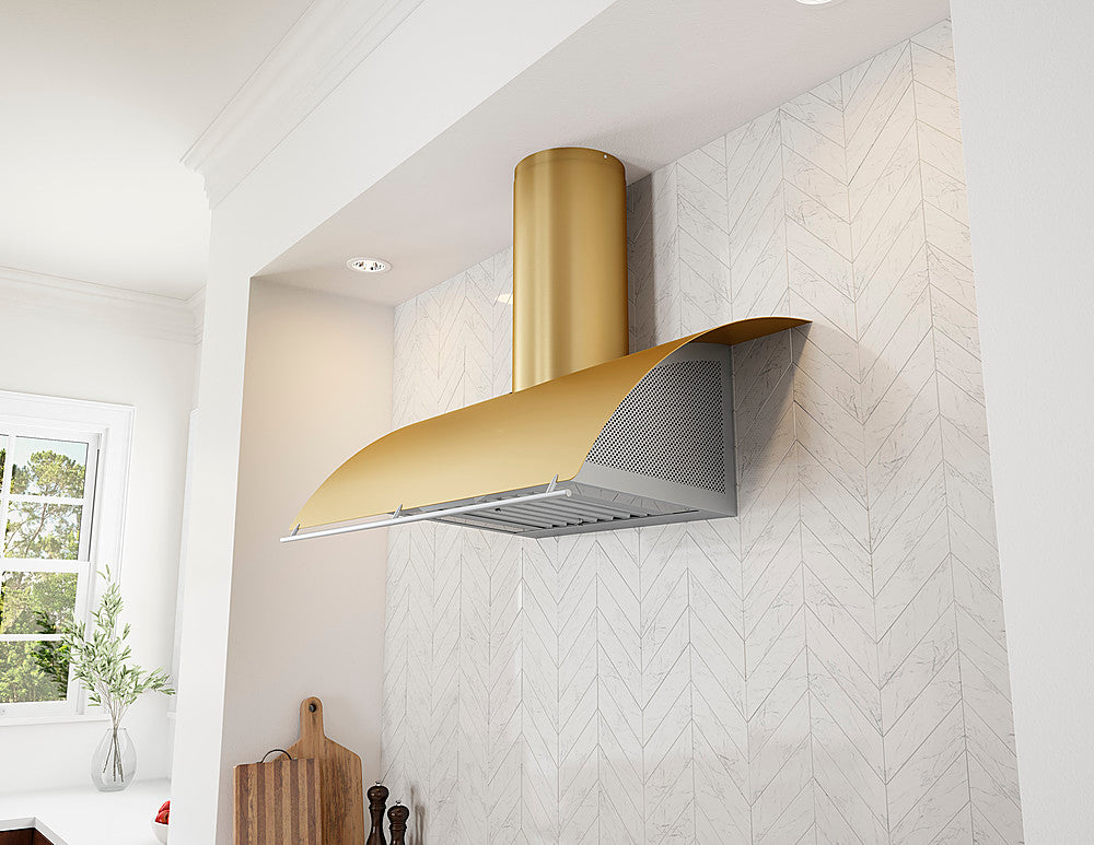 Zephyr - Okeanito 36 in. Shell Only Wall Mount Range Hood with LED Lights - Gold_2