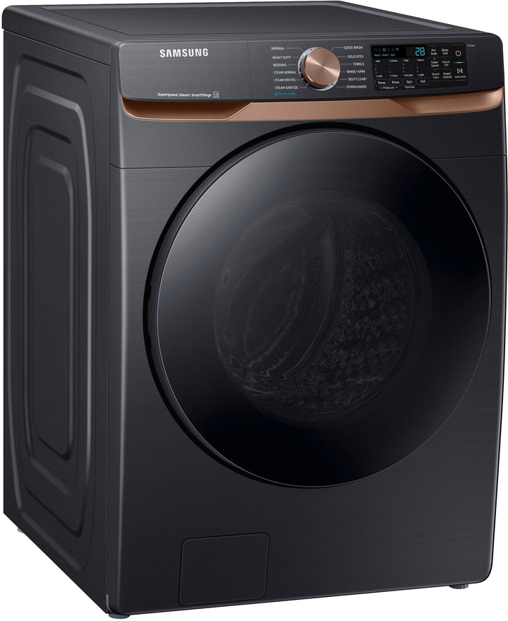 Samsung - 5.0 cu. ft. Extra Large Capacity Smart Front Load Washer with Super Speed Wash and Steam - Brushed black_2