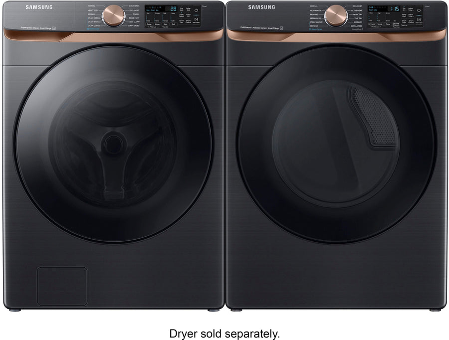 Samsung - 5.0 cu. ft. Extra Large Capacity Smart Front Load Washer with Super Speed Wash and Steam - Brushed black_7
