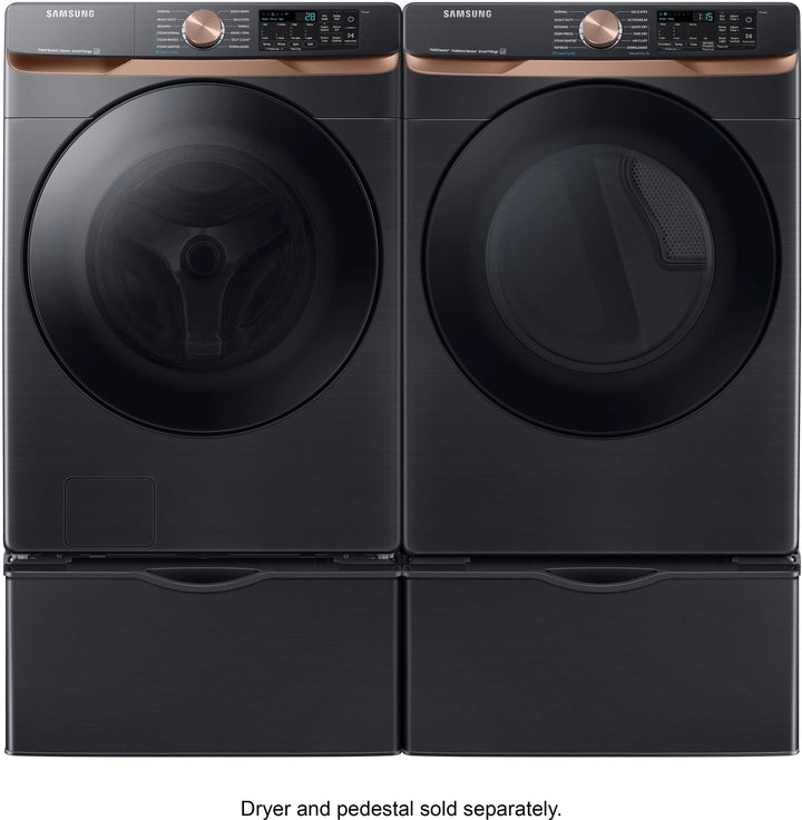 Samsung - 5.0 cu. ft. Extra Large Capacity Smart Front Load Washer with Super Speed Wash and Steam - Brushed black_5