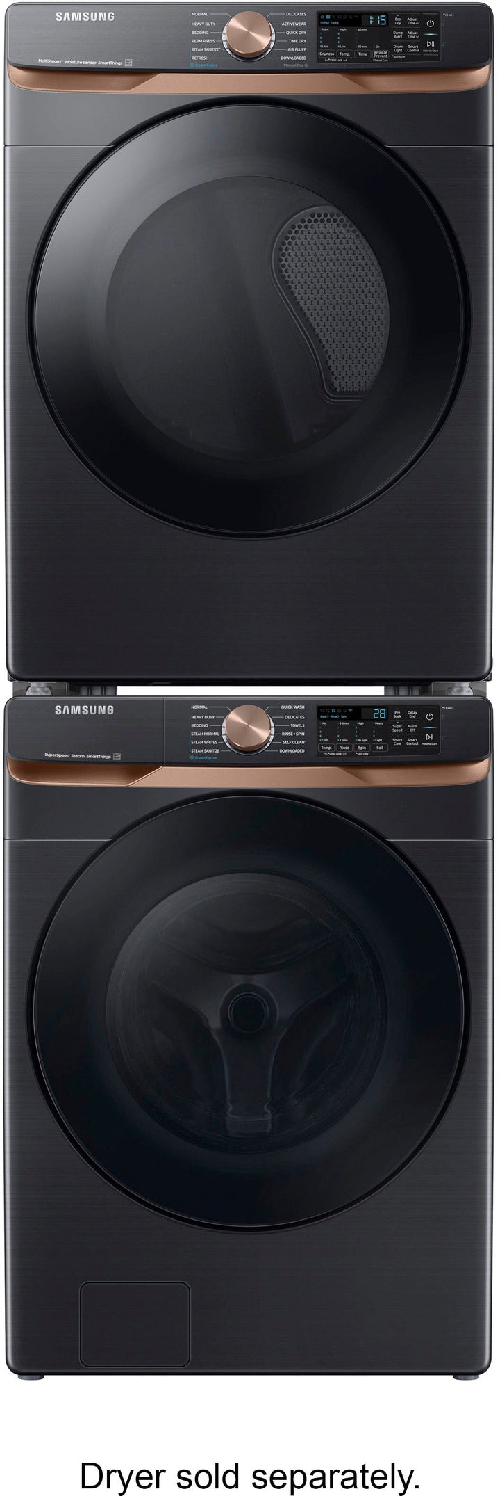 Samsung - 5.0 cu. ft. Extra Large Capacity Smart Front Load Washer with Super Speed Wash and Steam - Brushed black_4